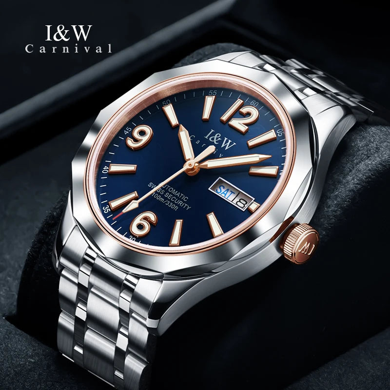 Luxury Tungsten Watch for Men 2024 New Japan SEIKO NH36A Movement Automatic Watches Men Sapphire Calendar Luminous Montre Homme