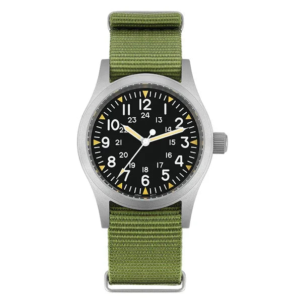 Militado ML05 Vintage Watch VH31 Sweep Second Movement Domed Sapphire Crystal With High Clear AR Coating Luminous 38mm Watches