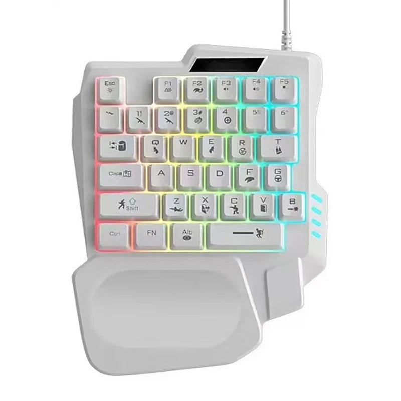 1pc RGB Gaming Keyboard Single Hand Mini USB Ultra-slim Wired 35-Keys OneHandedly Backlight Keyboard For Computer PC Laptop