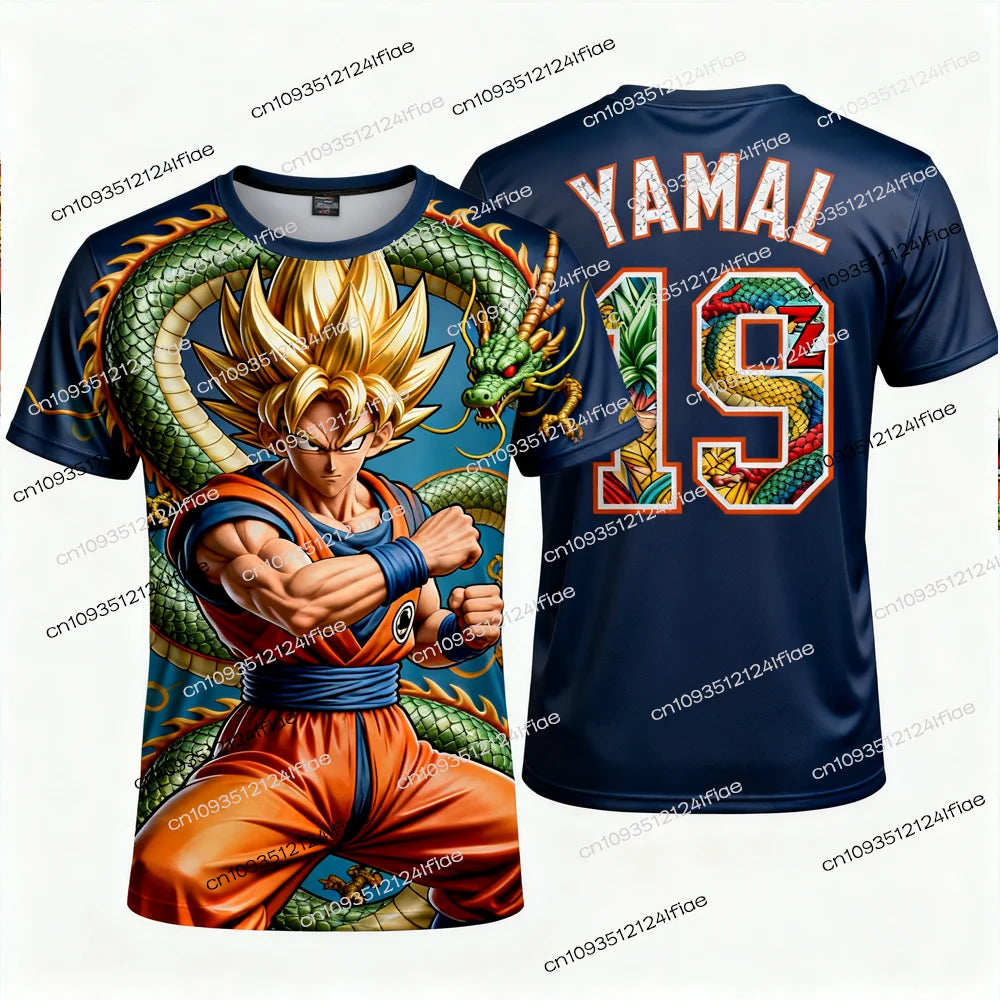 2025 New Dragon Ball Z Son Goku Special Edition Yamal Football Jersey T-shirt Kids Football Training Suit Men Sports T-shirt