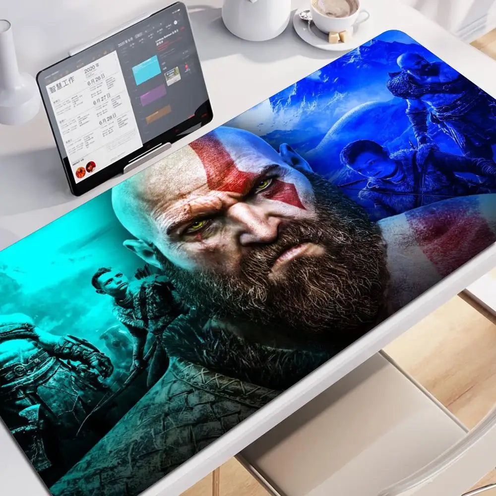 Xxl Mouse Pad God of War Gaming Accessories Keyboard Computer Carpet Game Desk Mat 90x40cm Large Pc Gamer Cabinet Table Mousepad