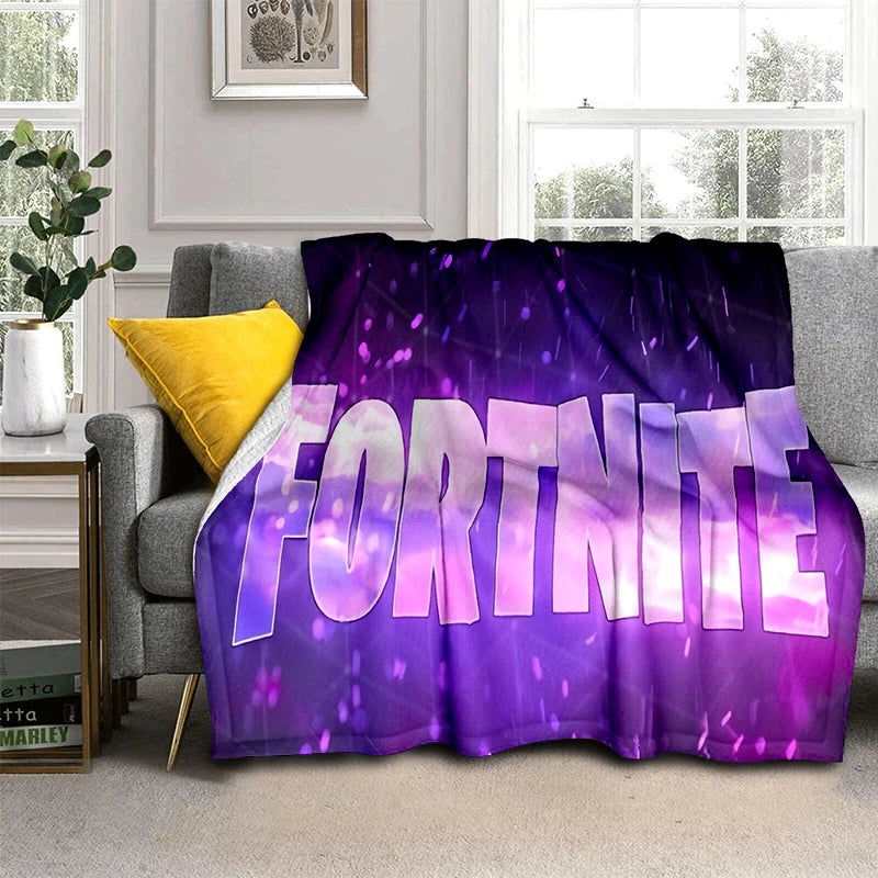 Coperta in flanella 3D F-Fortnites Cartoon Game, morbida e calda, per camera da letto, soggiorno, letto, viaggio, campeggio, picnic e regalo