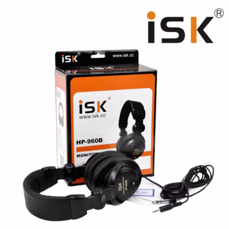 New ISK HP-960B headband headphone auriculares studio monitor dynamic stereo DJ headphones HD headset noise isolating earphone