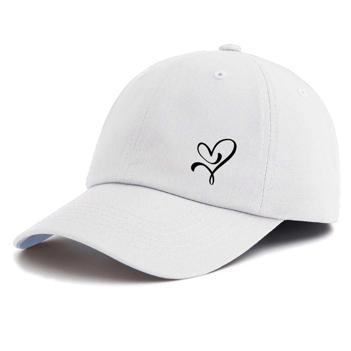 1pc HEART Print Baseball Cap for Adults,Minimalist Retro Style Casual Soft Adjustable Dad Hat,Perfect As Gift