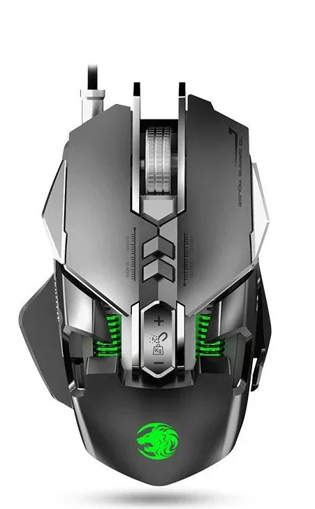 Mouse mecanic cu fir pentru PC gaming esports, RGB, 6400 DPI, atracție magnetică, contragreutate DIY