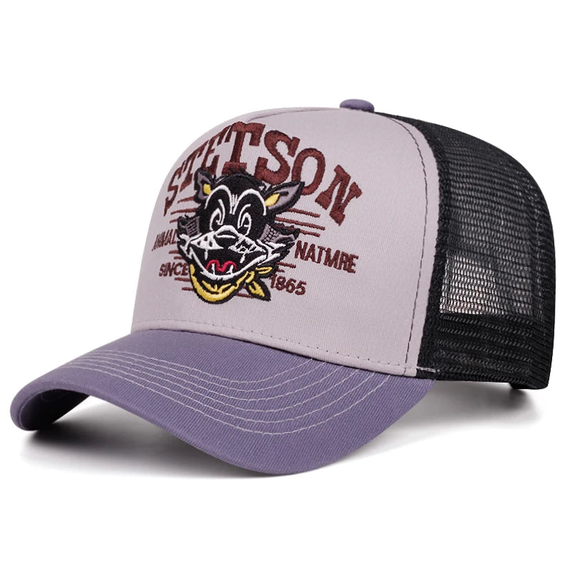 2025 Cartoon New Baseball Hat STETSON Cartoon Cat Truck Hat Daily Leisure Commuting Sunshade Net Hat Street Hip Hop Hat Unisex