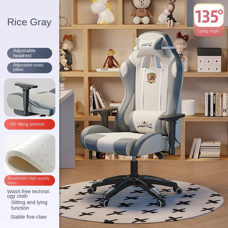 Modern Ergonomic Computer Office Chair with Footrest, Adjustable Height, Swivel Executive Desk Chair, Reclining Gaming Chair for Home & Study