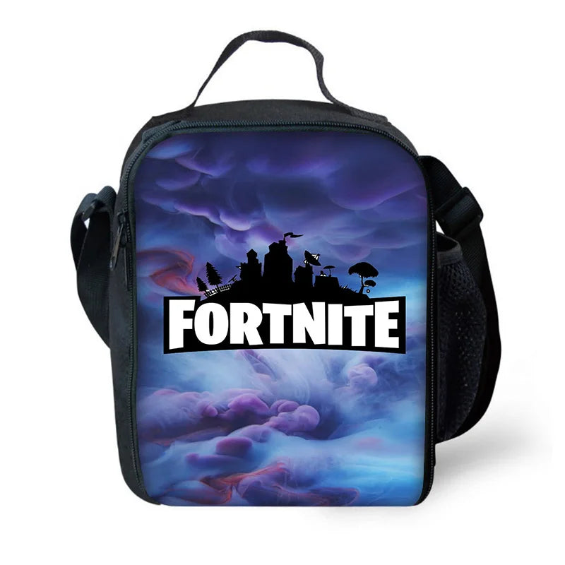 Trendiges Gaming-Design Kinder-Rucksack F-FortniteS mit Lunchbag und Federmäppchen, Schulranzen mit großem Fassungsvermögen für Jungen und Mädchen, ideales Geschenk