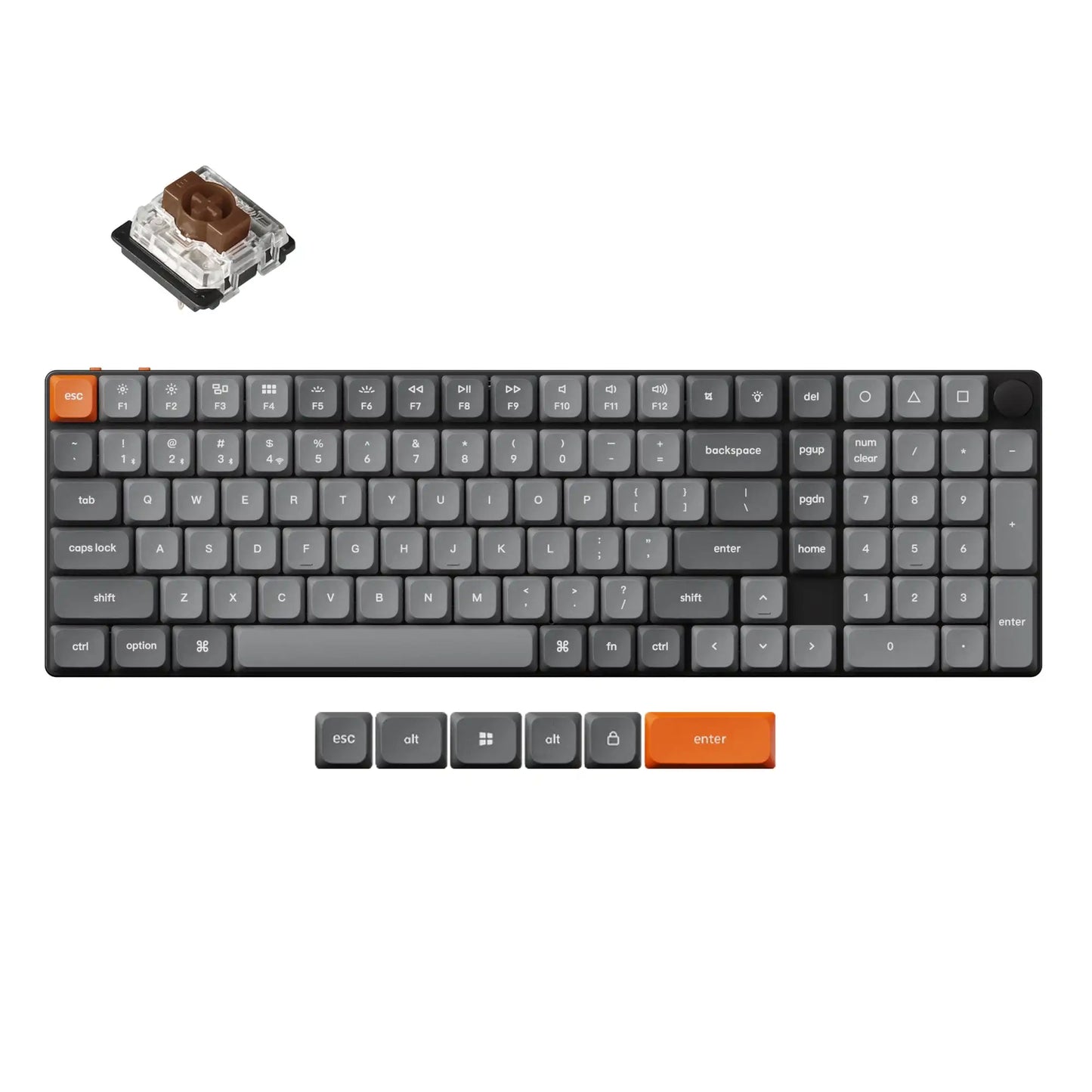 Keychron K17 Max QMK Wireless Ultra-Slim Mechanical Keyboard 96% Layout Gateron Switch LSA PBT Keycap