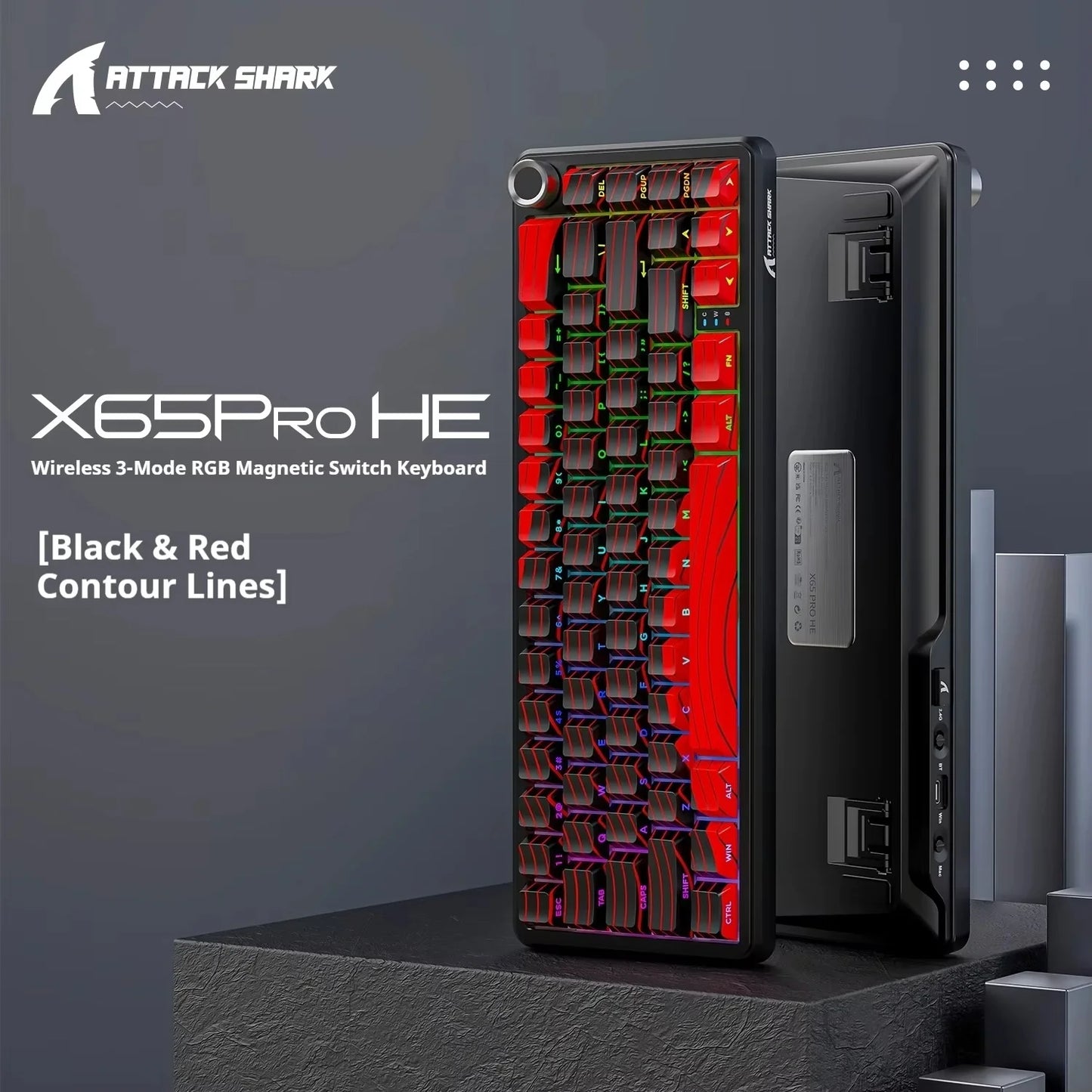 Attack Shark X65 PRO HE Magnet-Switch-Tastaturen 8K RT0.001mm Seitenbeschriftung Bluetooth Kabellose Gaming-Tastaturen Windows Mac PC