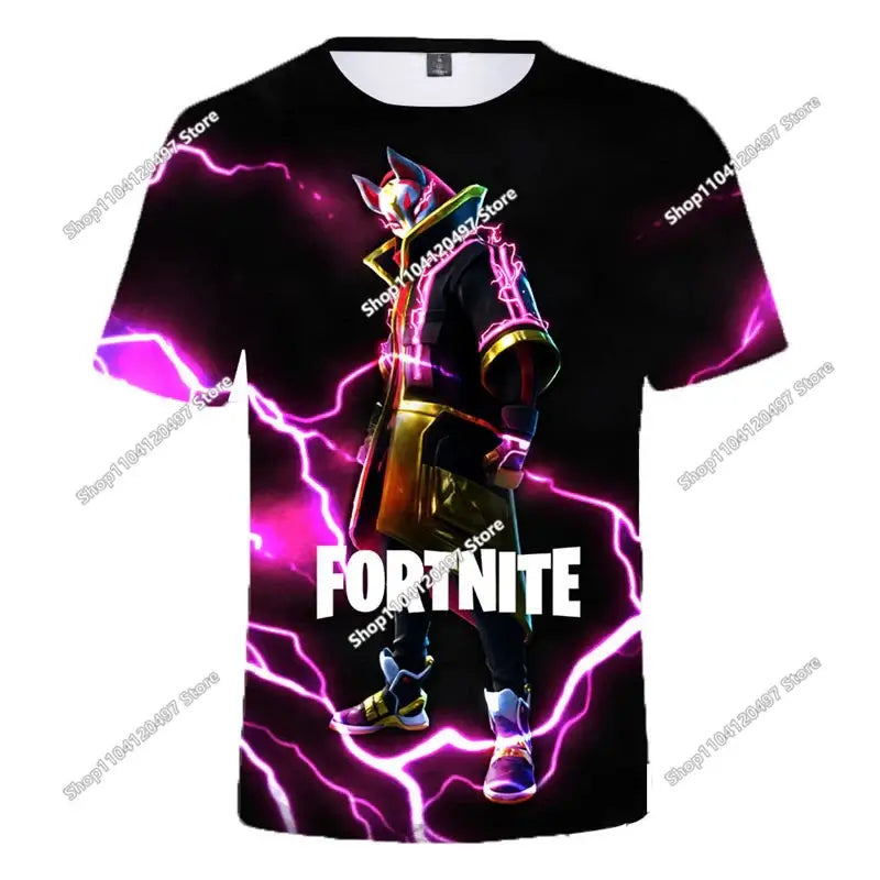 Camiseta 3D Battle Royale Fortnite, camisetas para hombres y mujeres, niños y niñas, tops de dibujos animados Victory, ropa para adolescentes, camisetas y tops infantiles de héroes de videojuegos