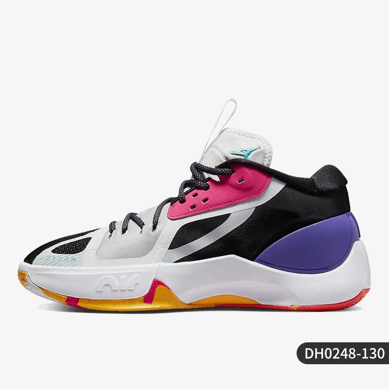 Sapatilhas de basquetebol Nike Jordan genuínas para homem, confortáveis, com amortecimento de impacto, cano médio e design prático DH0248-130