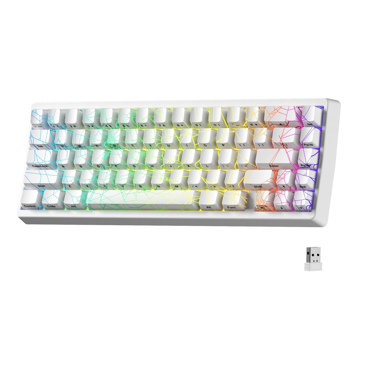 XVX M67 JadeStone Mechanical Keyboard 65% Tri-Mode Wireless Keyboard, Hot Swappable RGB Mechanical Keyboard with IMD Keycaps, Gasket Mount Gaming Keyboard