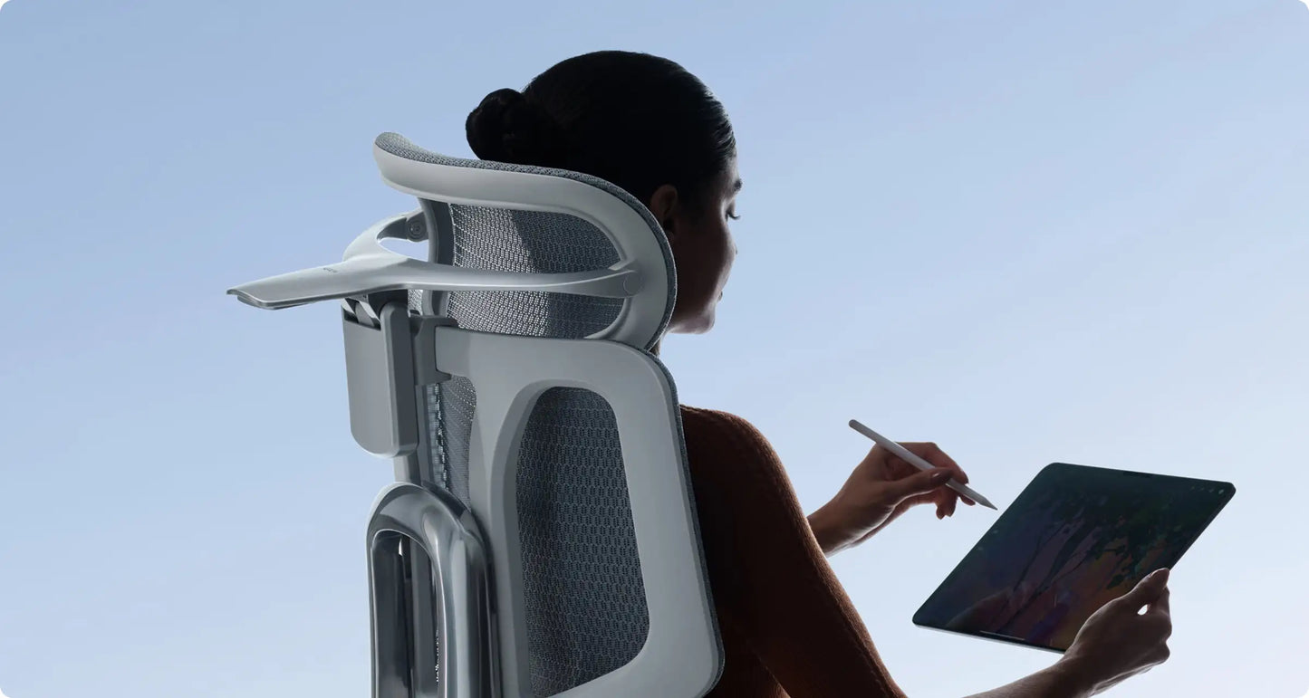 Smart Ergonomic Office Chair with Automated Lumbar Support, 4D Headrest, 720° Adjustable Armrests, Mesh Swivel Chair for Home & Office