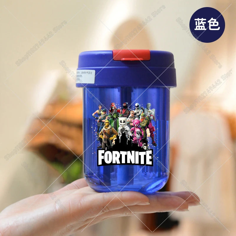 Game Fortnites Mini Straw Cups School Student Plastic Water Bottle Children Leak-proof Coffee Milk Cups Travel Outdoor Office