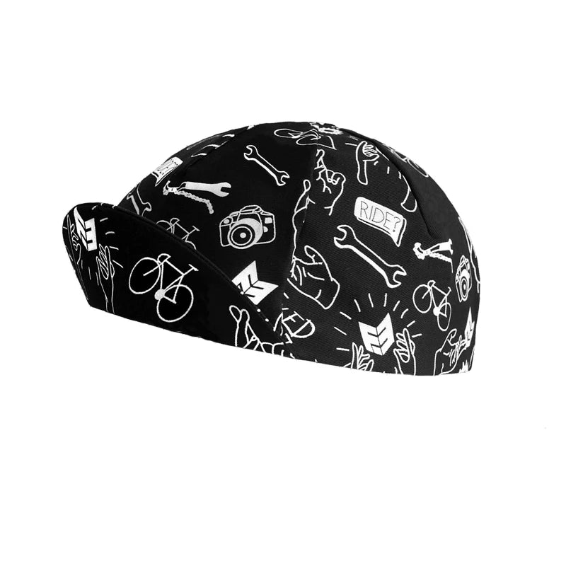 Black Cycling Cap Outdoor Sports Hat Team Bike Caps Breathable Summer Sun Protection