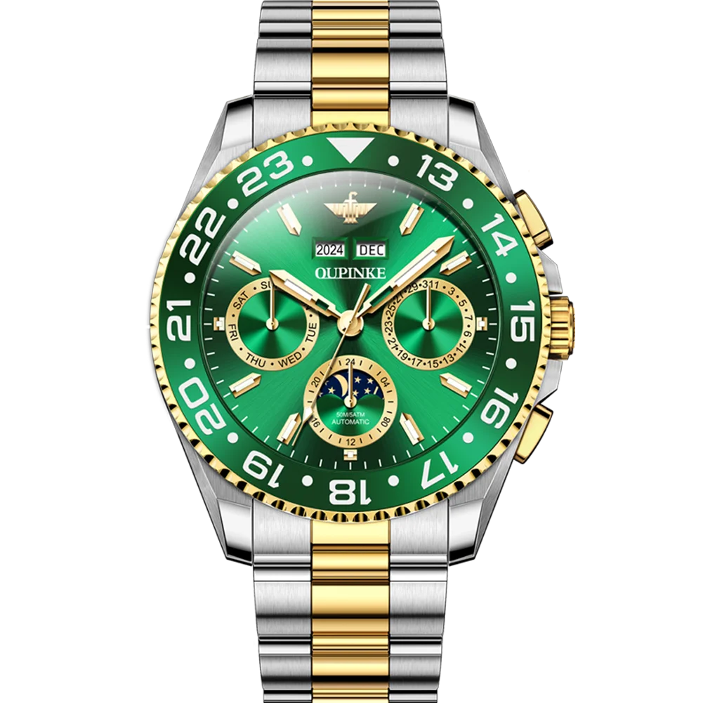 OUPINKE Fashion Mens Watches Top Brand Luxury Business Sport Watch Multifunction Automatic Mechanical Men Clock Waterproof Reloj