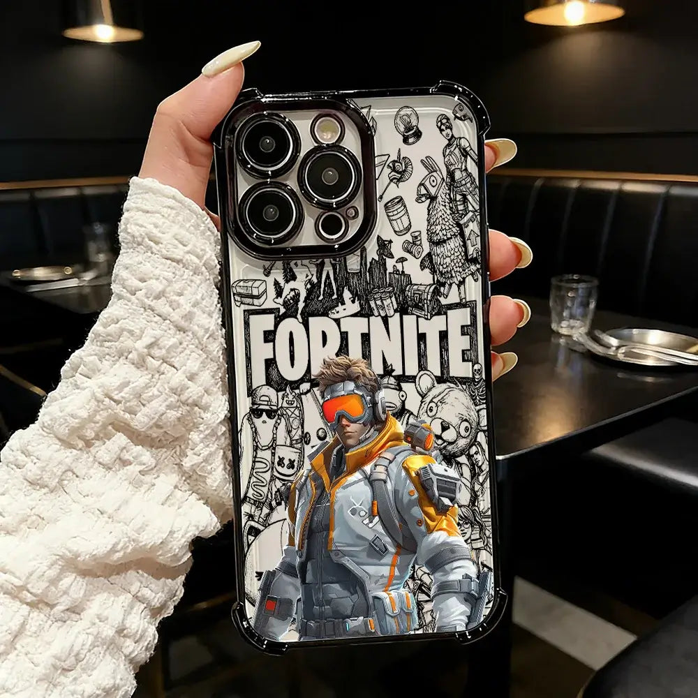 Beliebte FortniteS-Plating-Handyhülle für iPhone 17 17e 16e 16 15 14 13 12 11 Pro Max X XR XSMax 7 8 Mini Air Plus, stoßfest