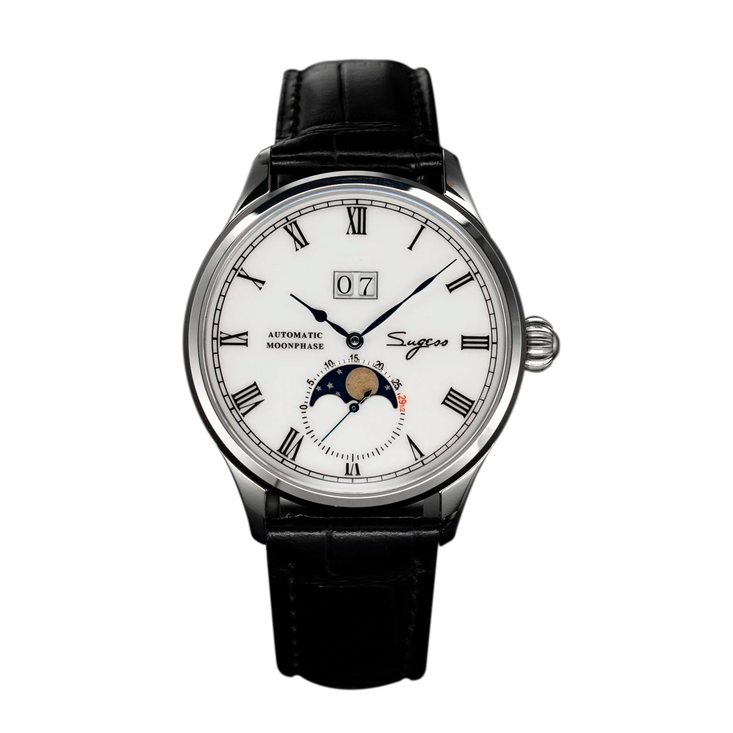 Sugess Watch Tianjin ST25 Automatic Mechanical Movement Real Moonphase Men Watches Luxury Wristwatch Retro Reloj Hombre Sapphire