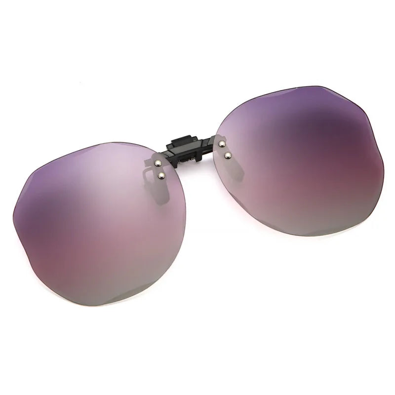 Women Sunglasses Clip-on Polarized Optical Glasses Clip Diamond Cut Mirror Eyeglasses Anti-UV Driving Sunglasses 2026 Trendy