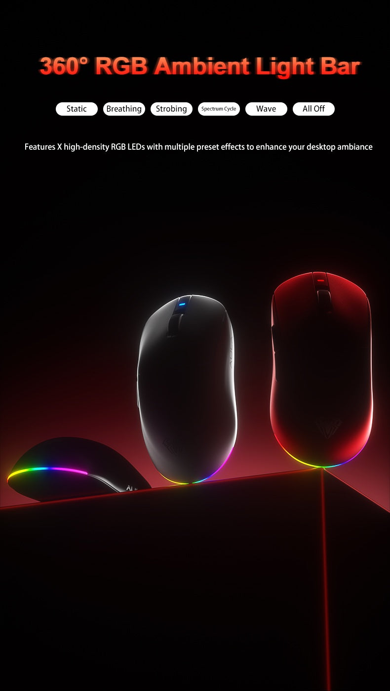 Aula V9 Ultra bezdrôtová e-športová herná myš Double 8k 3mode PAW 3950 8k, 55g, ľahká ergonomická myš, prispôsobiteľné príslušenstvo k PC