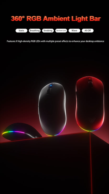 Aula V9 Ultra bezdrôtová e-športová herná myš Double 8k 3mode PAW 3950 8k, 55g, ľahká ergonomická myš, prispôsobiteľné príslušenstvo k PC