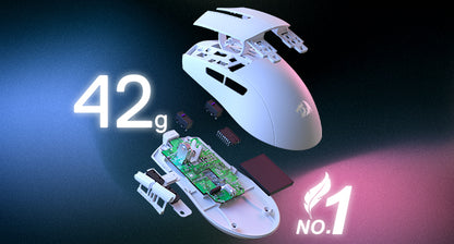 Redragon M724 kabelgebundene 42G ultraleichte Gaming-Maus mit optischem Sensor, 12,400 Max DPI und 5 programmierbaren Tasten