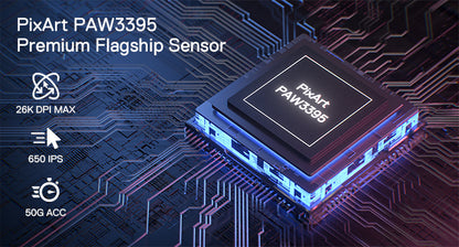 Redragon M916 PRO 3-läges trådlös gamingmus, Hype-Speed 4K polling rate, 49G ultralätt 26K DPI gamermus