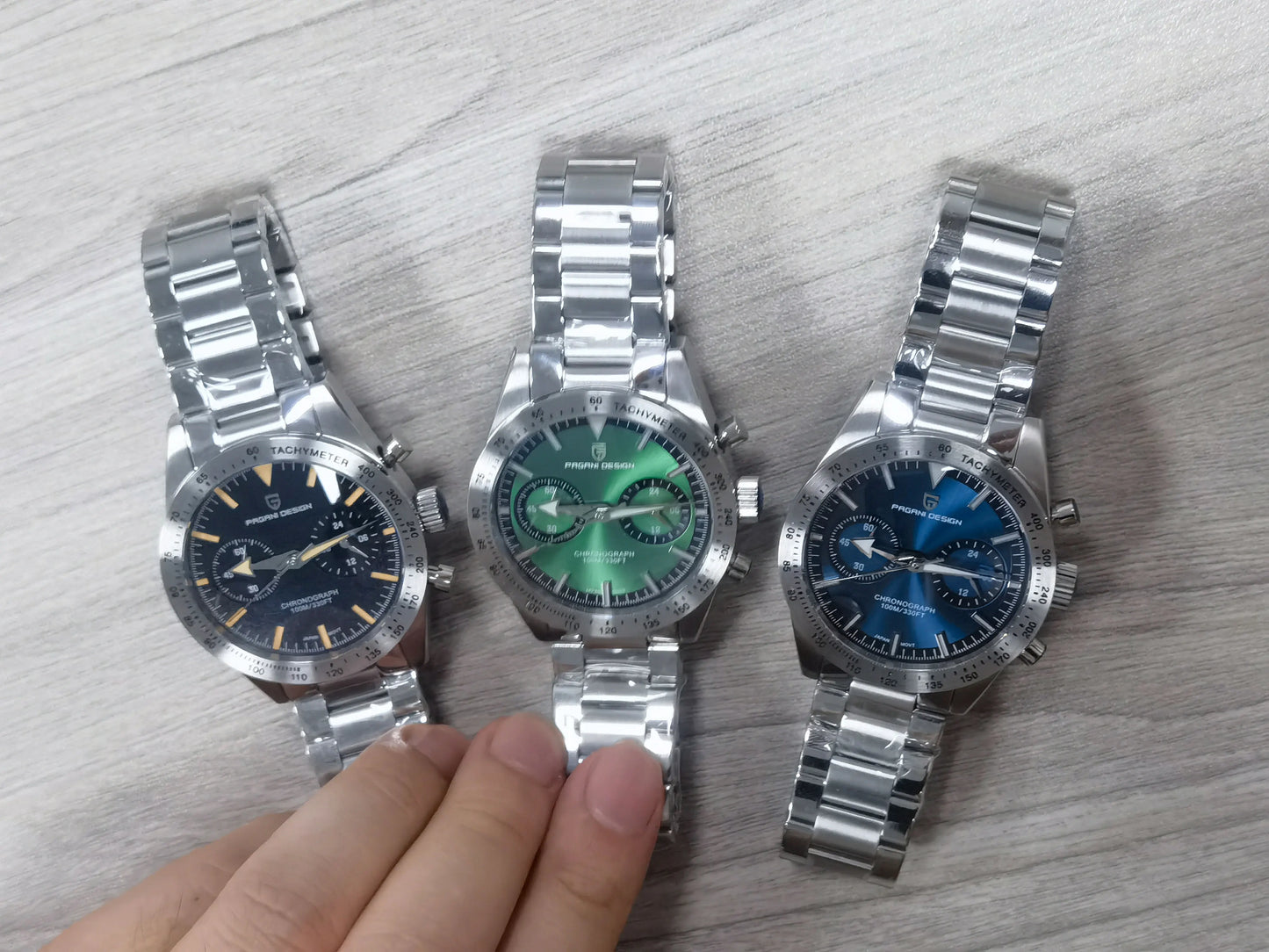 PAGANI DESIGN 2024 New Wide Arrow Moon Men's Watches Luxury Quartz Watch For Men Sport Retro Chronograph VK64 AR Sapphire Glass