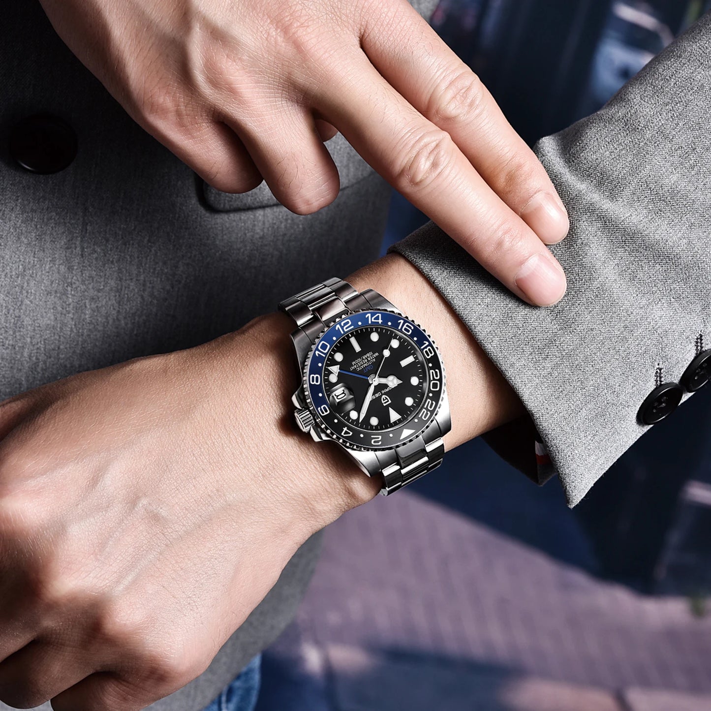 2026 Nuevo reloj mecánico de lujo para hombre PAGANI DESIGN, acero inoxidable, GMT, marca líder, cristal de zafiro, reloj para hombre
