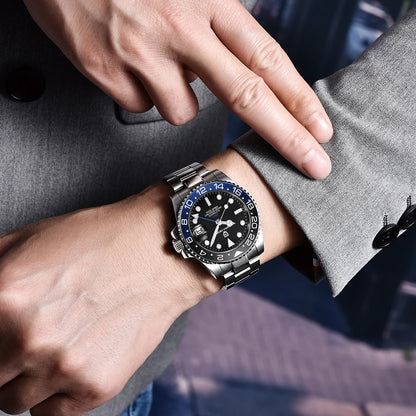 2026 Nuevo reloj mecánico de lujo para hombre PAGANI DESIGN, acero inoxidable, GMT, marca líder, cristal de zafiro, reloj para hombre