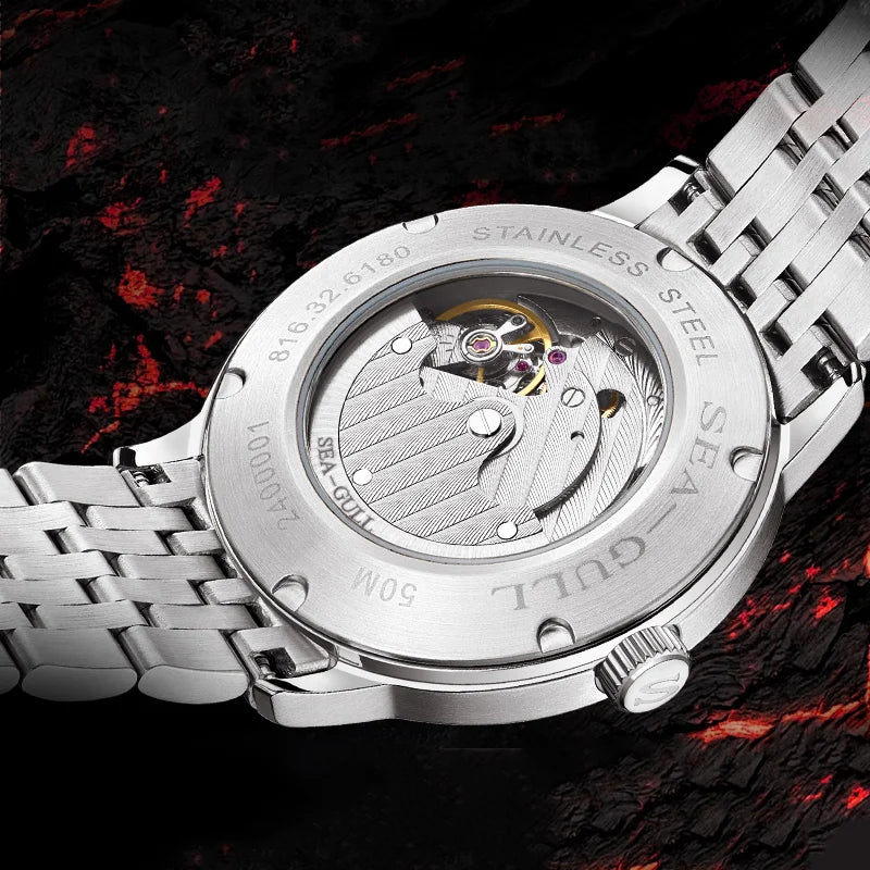 Seagull Watch 39.5mm Men's Watch 5Bar Waterproof Automatic Mechanical Watches Luminous Watches for Man 6180 relogio masculino