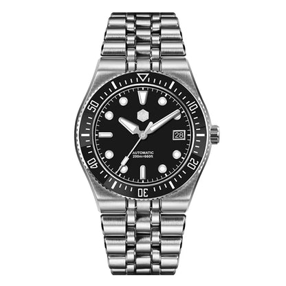 San Martin 40mm Enamel Spiral Dial Integrated Bracelet Men Diver Watch Miyota 9015 Automatic Mechanical Waterproof 200m SN0148