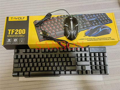 Spanish Keyboard with Spanish Layout Russian Arabic Keyboard Mouse Kit 100% Keyboard ISO Color Backlight Wired Gaming Office T20