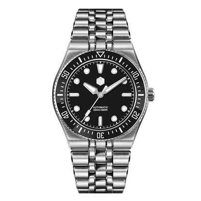 San Martin 40mm Enamel Spiral Dial Integrated Bracelet Men Diver Watch Miyota 9015 Automatic Mechanical Waterproof 200m SN0148