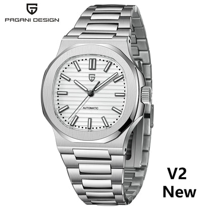 PAGANI DESIGN 2026 New Luxury Automatic Watch  Men Mechanical Wristwatch Stainless Steel Sapphire glass 40MM Barrel dial Watch