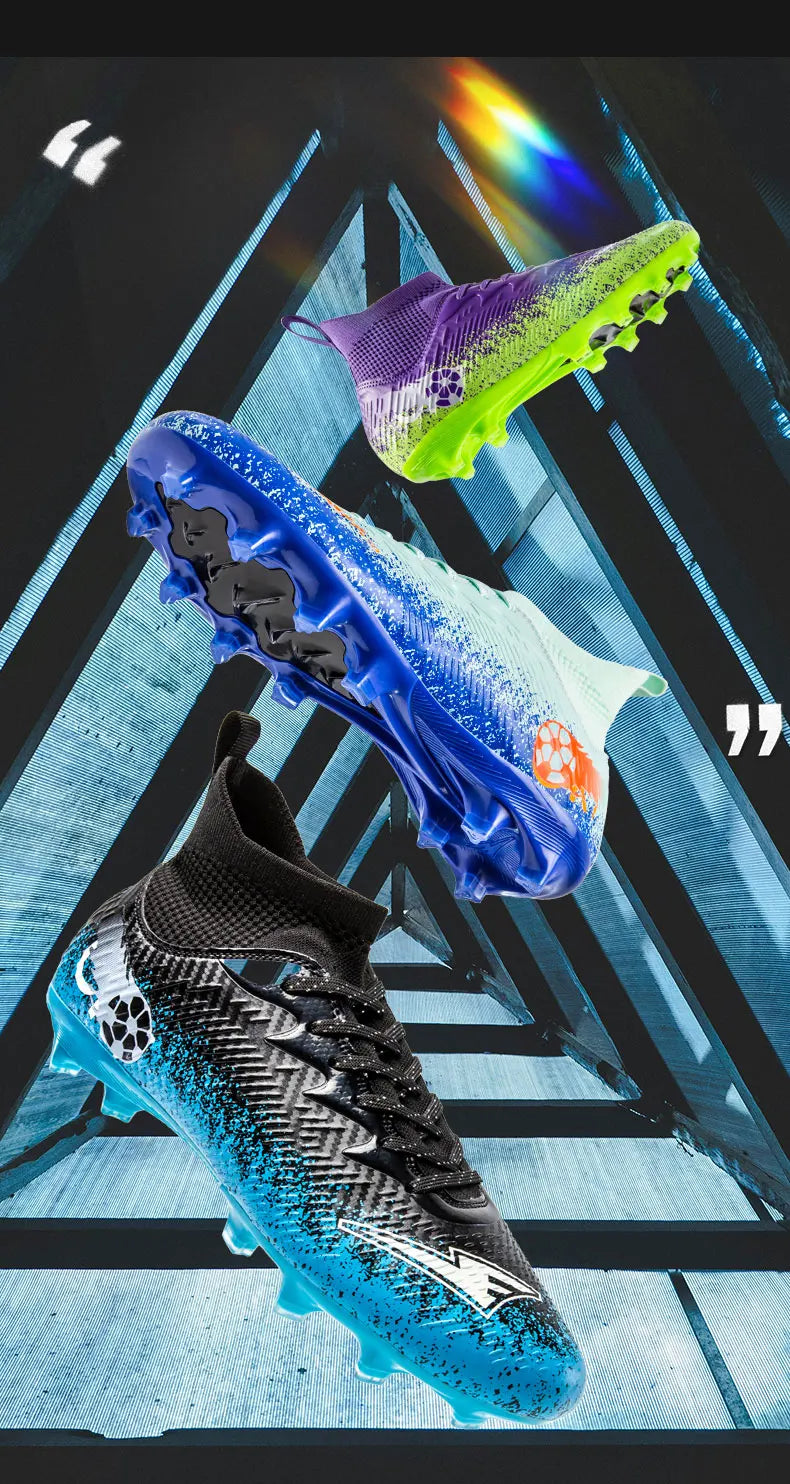 Men Football Boots Non-Slip High-quality Soccer Shoes Grass Cleats High-top Futsal Sneakers Match for Training Competition