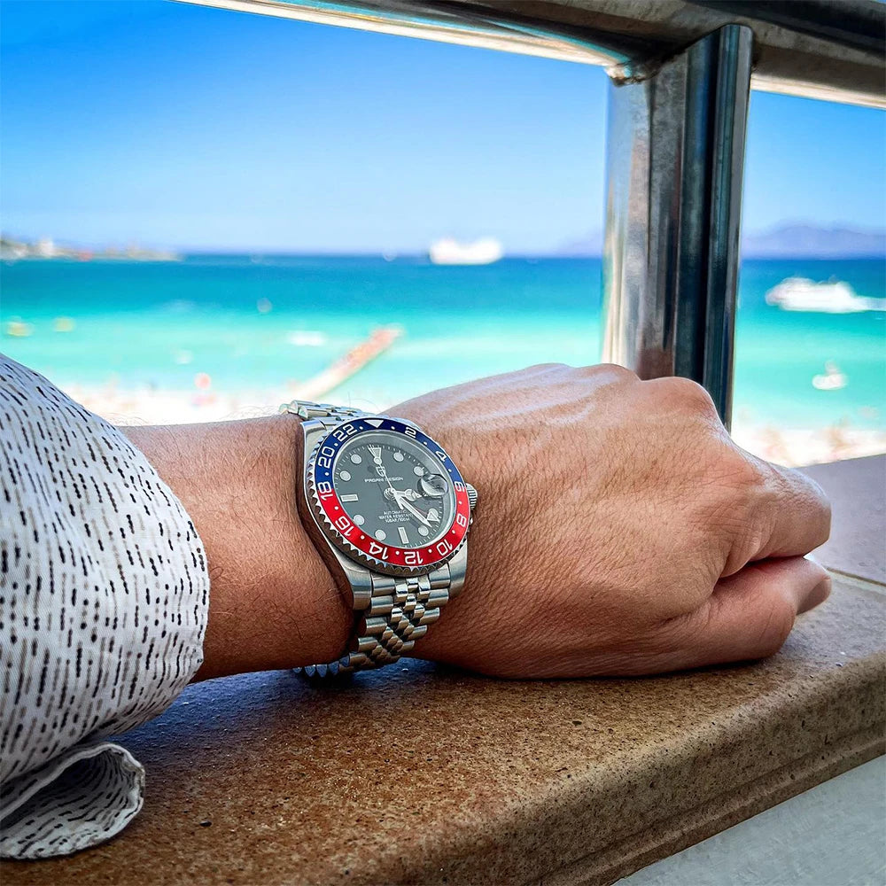 2026 Nuevo reloj mecánico de lujo para hombre PAGANI DESIGN, acero inoxidable, GMT, marca líder, cristal de zafiro, reloj para hombre