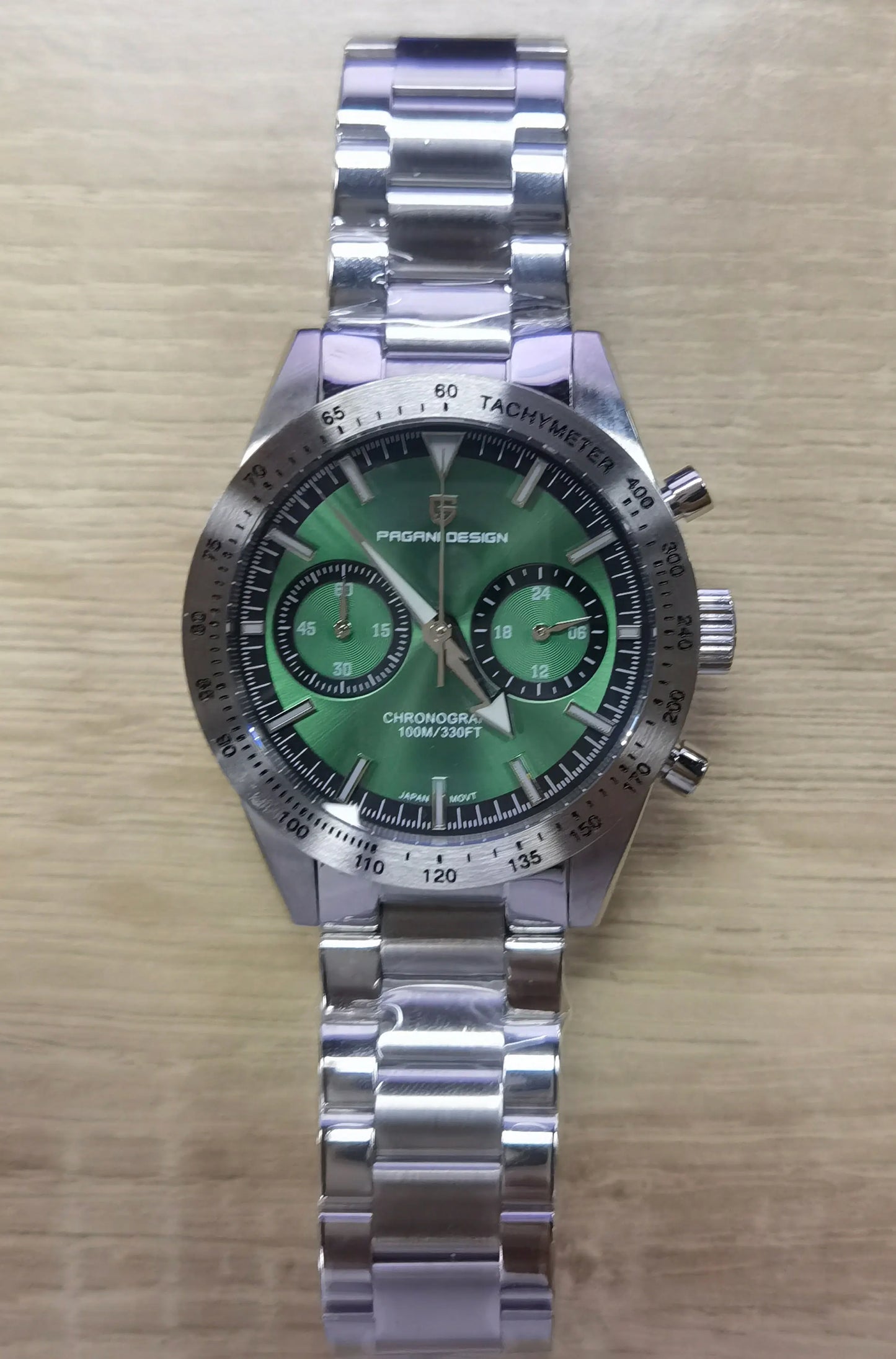 PAGANI DESIGN 2024 New Wide Arrow Moon Men's Watches Luxury Quartz Watch For Men Sport Retro Chronograph VK64 AR Sapphire Glass