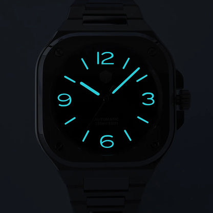 San Martin 40mm Classic Luxury Sport Watch Distinctive Square Case Stainless Steel Men Watch Automatic Mechanical 10 Bar SN0074
