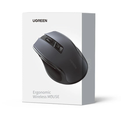Безжична мишка UGREEN Bluetooth 5.0, ергономична 4000DPI, 6 безшумни бутона, за MacBook, таблети, лаптопи, компютър и PC, 2.4G