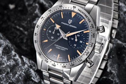 PAGANI DESIGN 2024 New Wide Arrow Moon Men's Watches Luxury Quartz Watch For Men Sport Retro Chronograph VK64 AR Sapphire Glass