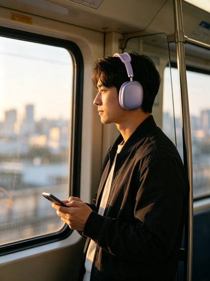 Casque de sport sans fil, casque Bluetooth avec microphone pour appels, coussinets d'oreille en tissu confortables
