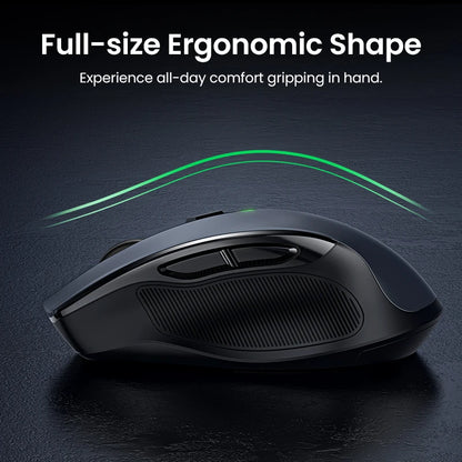 UGREEN Wireless Ergonomic Mouse 4000 DPI Silent 2.4GHz 6-Button Mouse for Laptop, MacBook, PC & Tablet