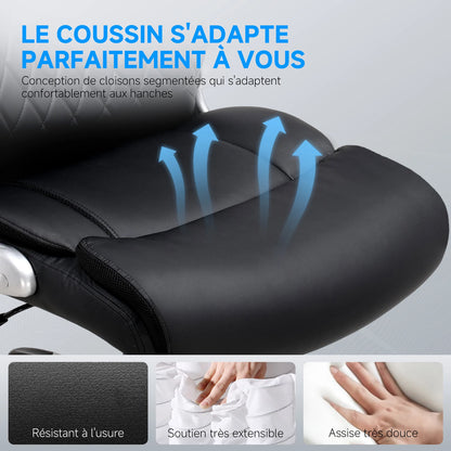 COMHOMA Ergonomic Office Chair with High Backrest, Folding Armrests, Leather Desk Chair, Adjustable Executive Swivel Chair with Lumbar Support
