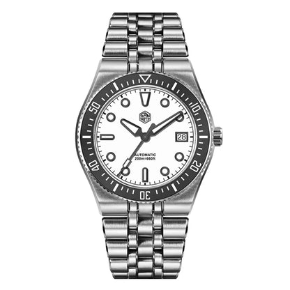 San Martin 40mm Enamel Spiral Dial Integrated Bracelet Men Diver Watch Miyota 9015 Automatic Mechanical Waterproof 200m SN0148