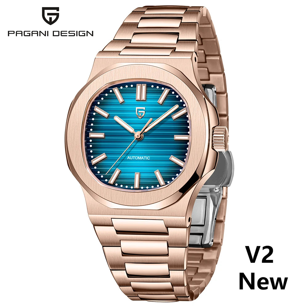 PAGANI DESIGN 2026 New Luxury Automatic Watch  Men Mechanical Wristwatch Stainless Steel Sapphire glass 40MM Barrel dial Watch