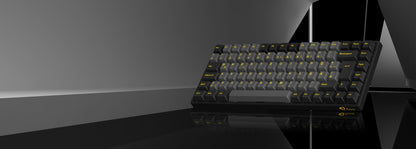 Akko 3084B Plus Black & Gold 75% ISO-DE Layout Mechanical Gaming Keyboard Hot-swapple Multi-Modes 2.4GHz /USB Type-C/BT 5.0