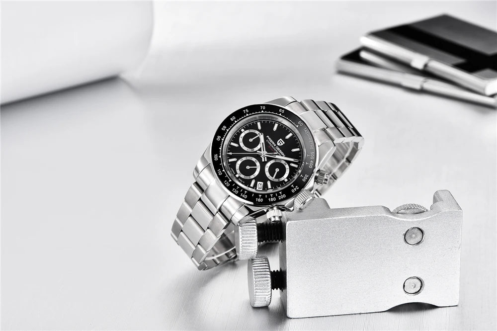 PAGANI DESIGN 2025 New Men's Watches Luxury Rose Gold Quartz Watch For Men 100M Waterproof Sports Chronograph Wristwatch Men