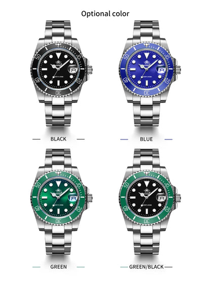ADDIESDIVE Luxury Men's Watch Ceramic bezel BGW9 Super Bright Luminous Leisure Quartz Watch 200m Waterproof Outdoor Sports Watch